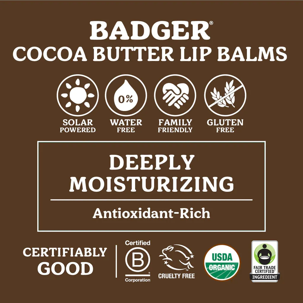 Badger Cocoa Butter Lip Balm Gift 4-Pack