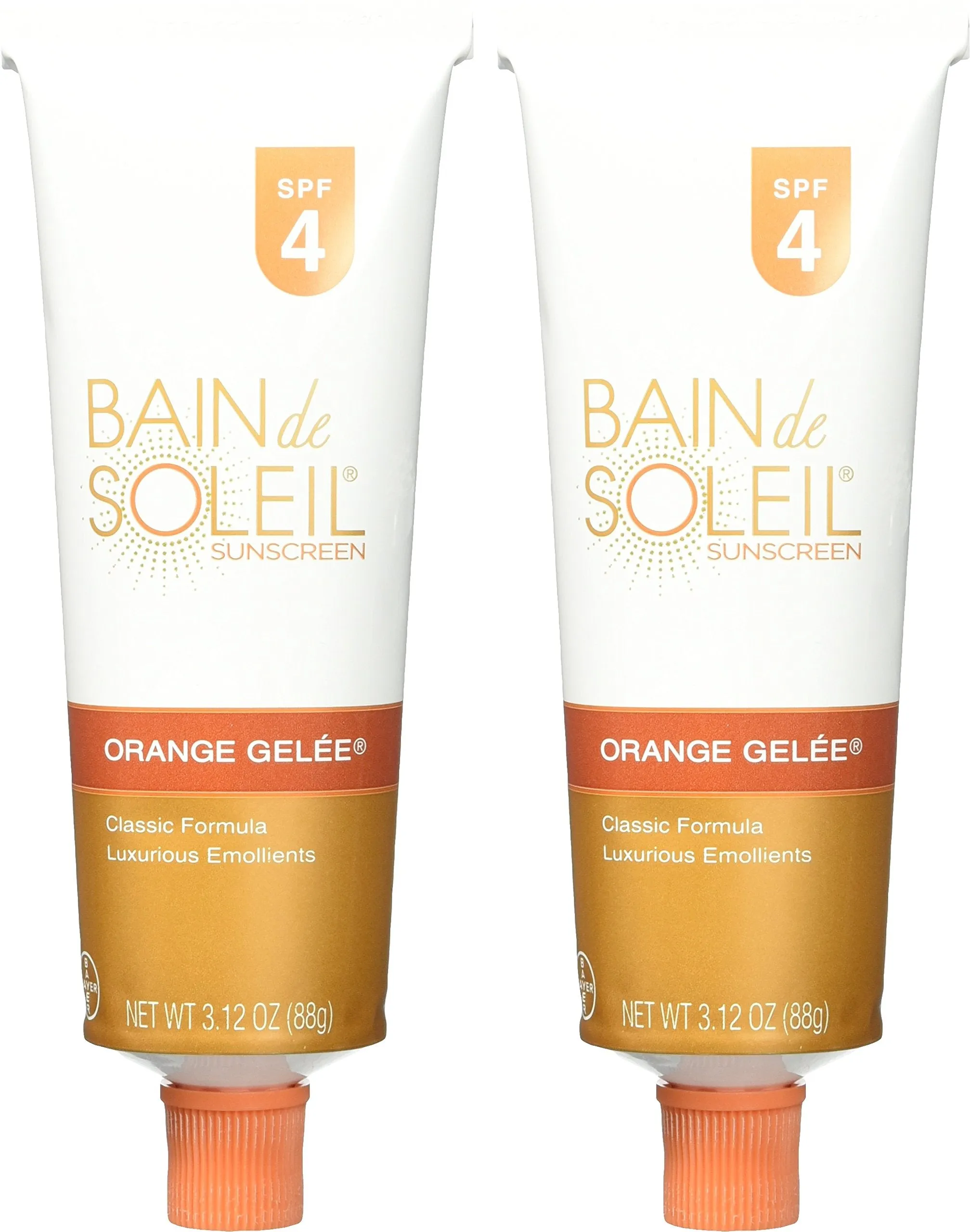 Bain de Soleil Gelee Sunscreen SPF 4 3.12 oz. Tube Pack of 2  