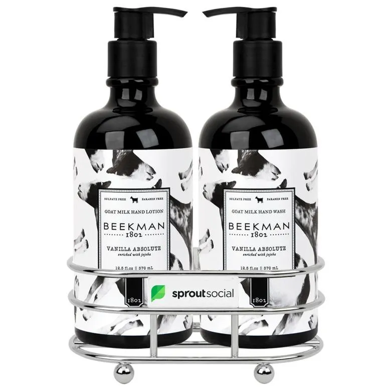 Beekman 1802 Vanilla Absolut Soap & Lotion Gift Set 100895076 Chrome Plated Metal