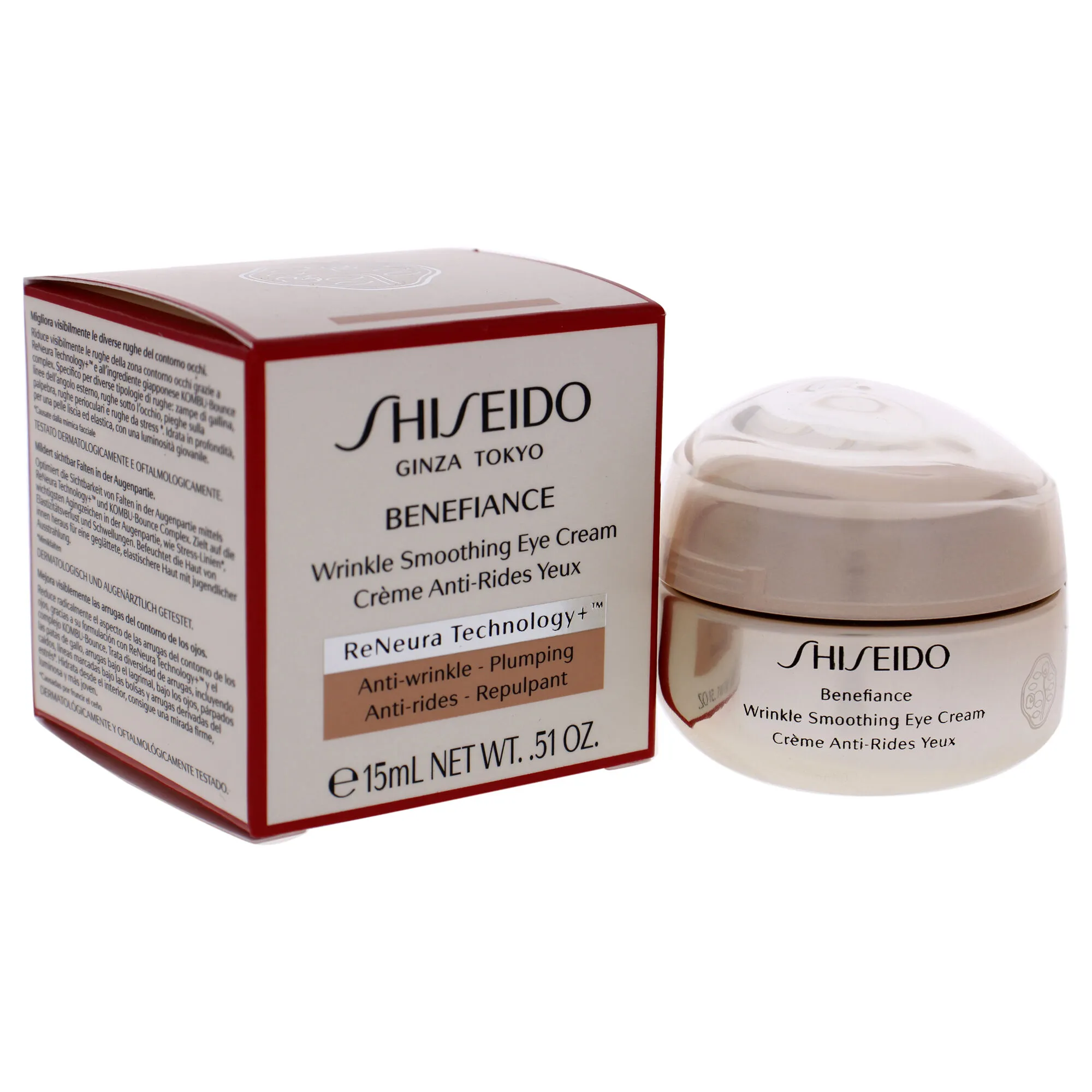 Benefiance Wrinkle Smoothing Eye Cream by Shiseido for Unisex - 0.51 oz Cream