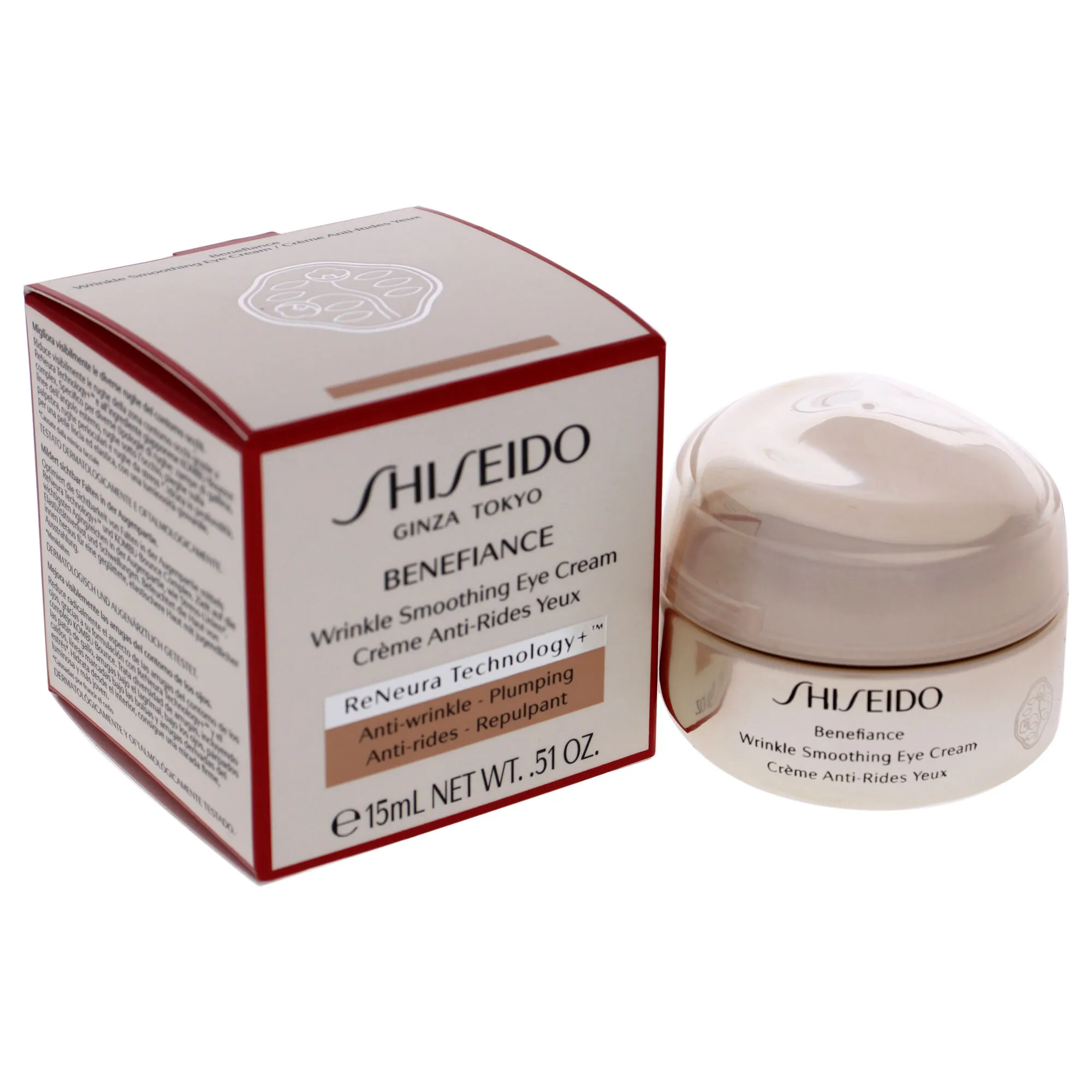 Benefiance Wrinkle Smoothing Eye Cream by Shiseido for Unisex - 0.51 oz Cream