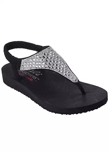 Black Meditation Rockstar Sandals by Skechers | Look Again