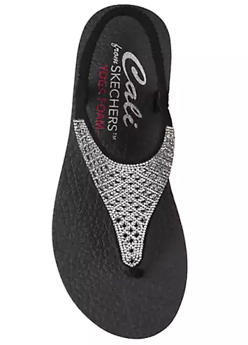 Black Meditation Rockstar Sandals by Skechers | Look Again