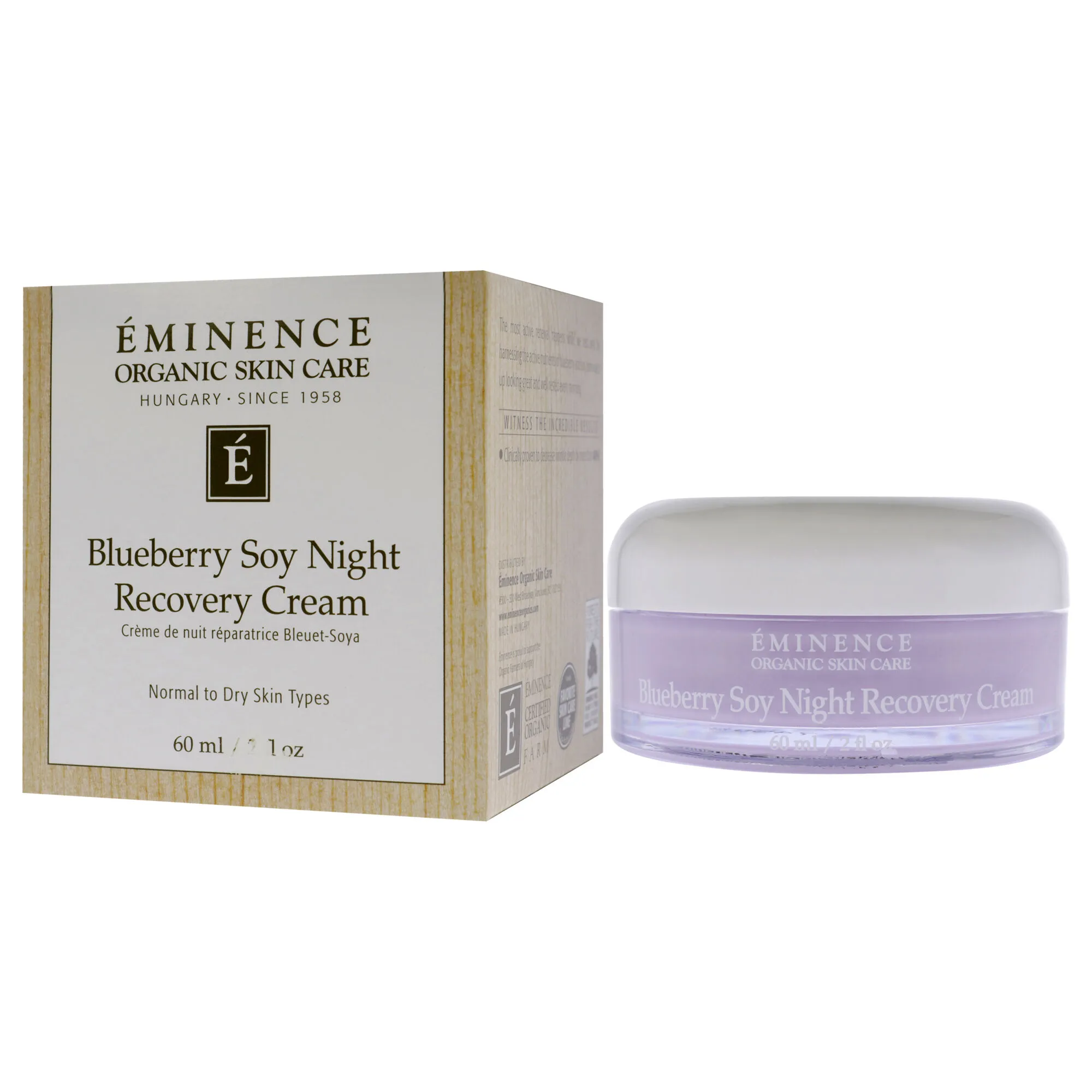 Blueberry Soy Night Recovery Cream by Eminence for Unisex - 2 oz Cream