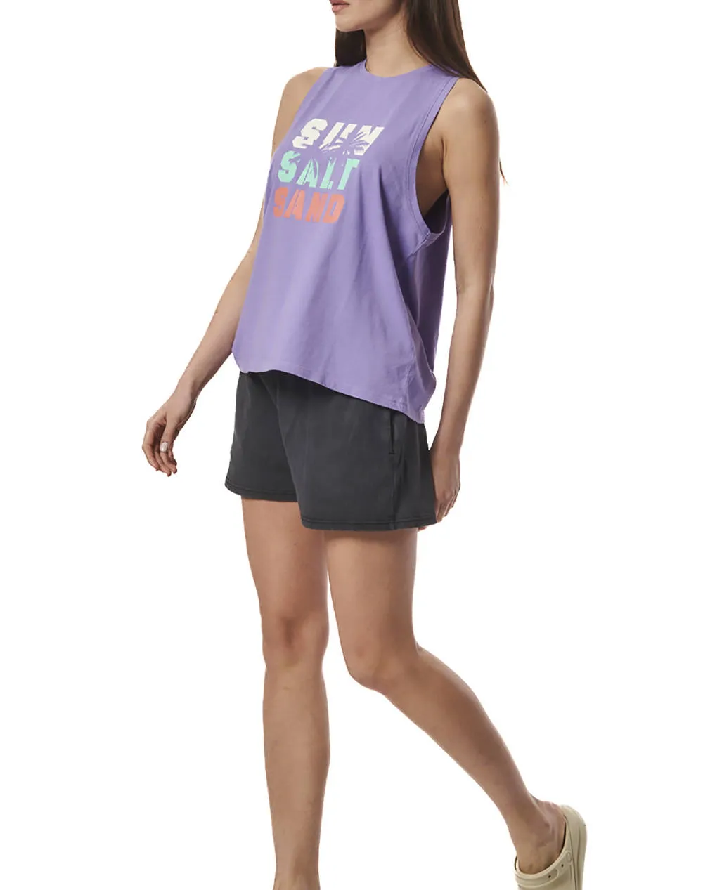 BODY ACTION WOMEN''S ENJYME WASH OVERSIZED TANK