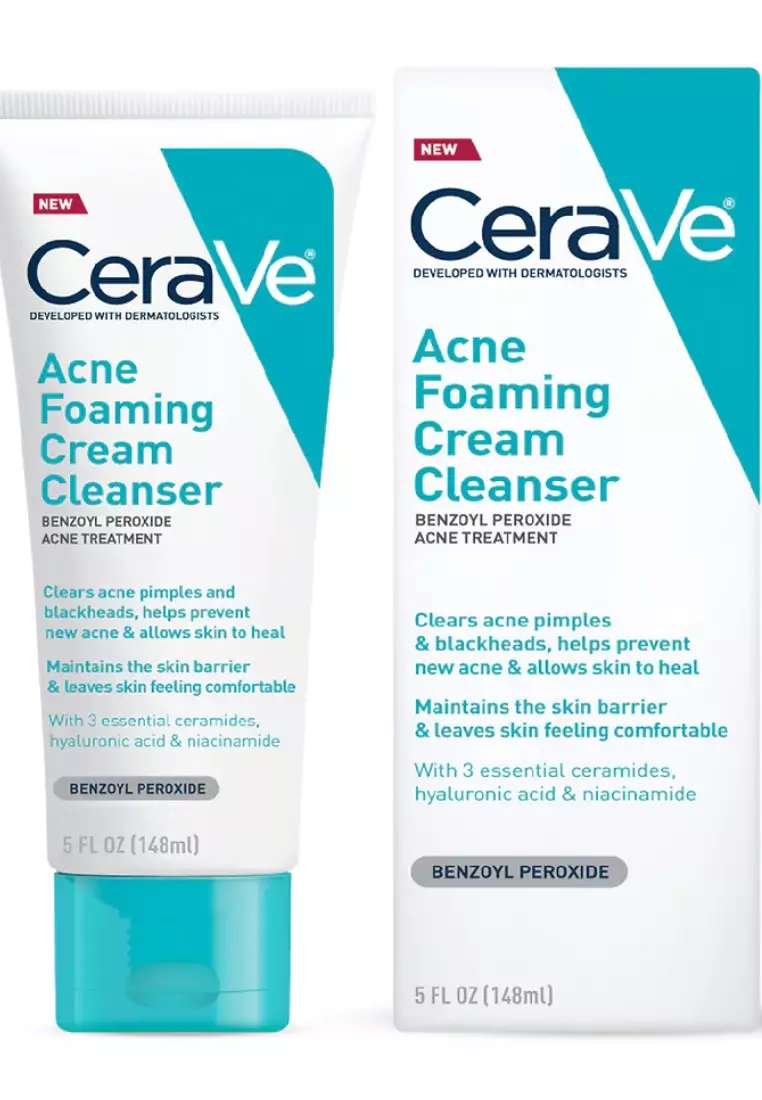 CeraVe Acne Foaming Cream Face Cleanser for Sensitive Skin 148ML