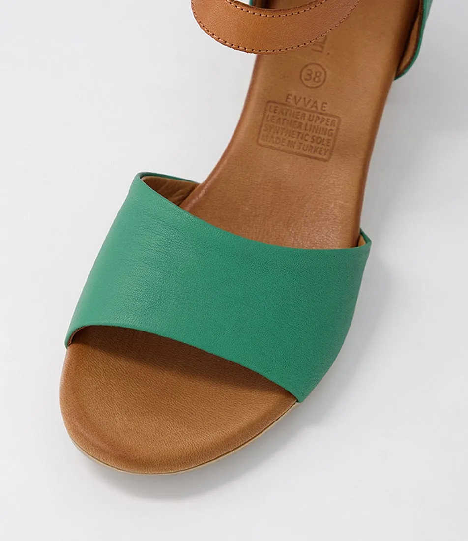 DIANA FERRARI Evvae Emerald Tan Leather Sandals