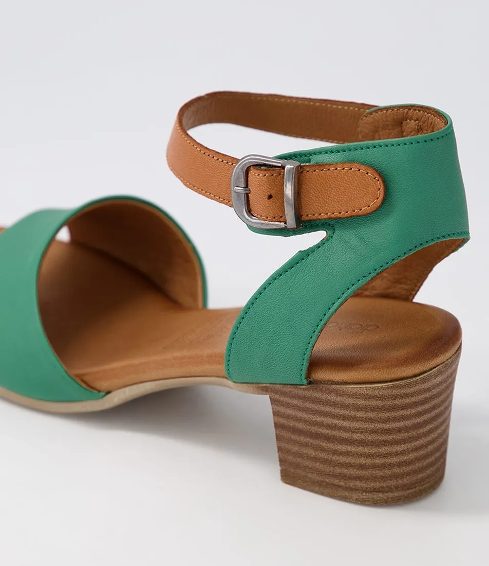 DIANA FERRARI Evvae Emerald Tan Leather Sandals