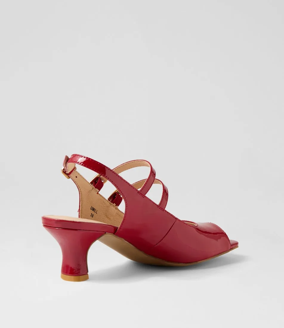 DJANGO & JULIETTE Umill Dark Red Patent Leather Sandals