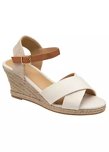 Dunlop White Natalie Wedge Open Toe Sandals | Grattan