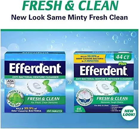 Efferdent Fresh & Clean Denture & Retainer Cleanser 44ct