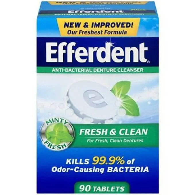 Efferdent Plus Fresh & Clean Denture & Retainer Cleanser 90ct