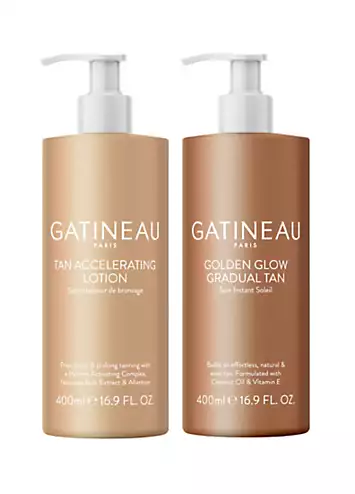 Gatineau Tan Accelerating Lotion 400ml & Golden Glow Gradual Tan 400ml Duo (Worth £113) | Kaleidoscope