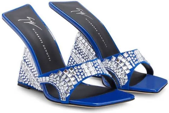 Giuseppe Zanotti Akira shine 105mm wedge sandals Blue