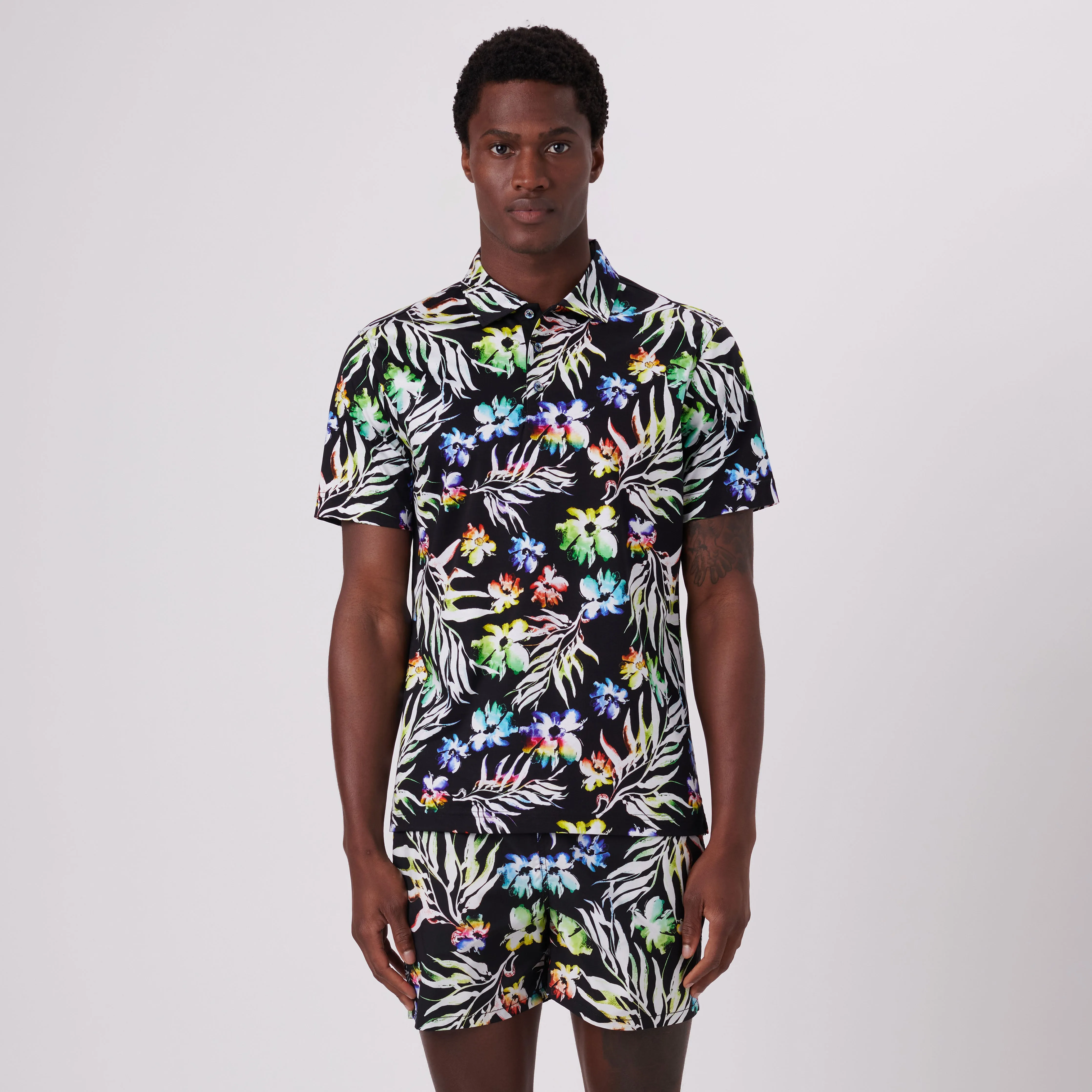 Hendrix Floral Print Polo Shirt