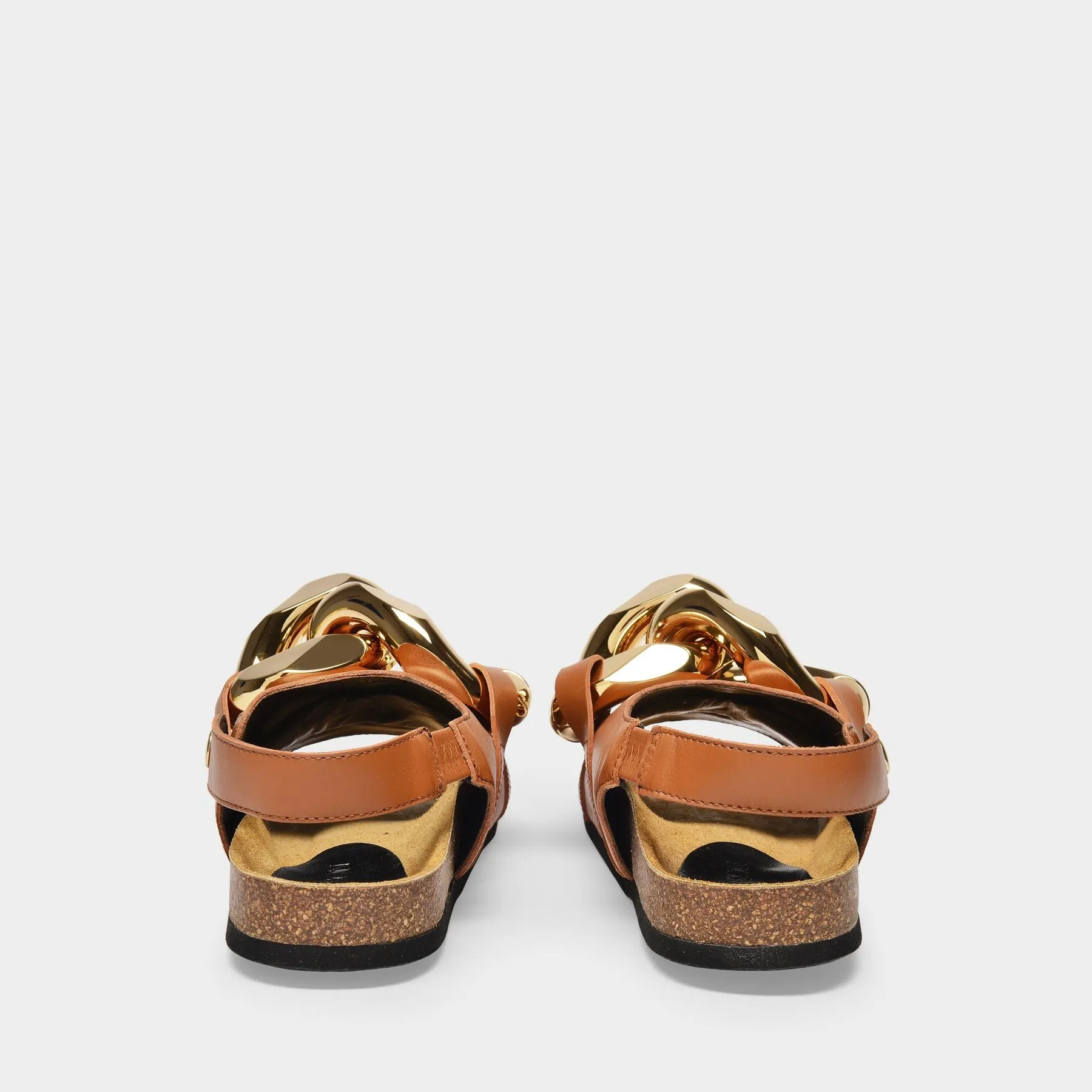 J.W. Anderson  Chain-Link Sandals in Brown Leather