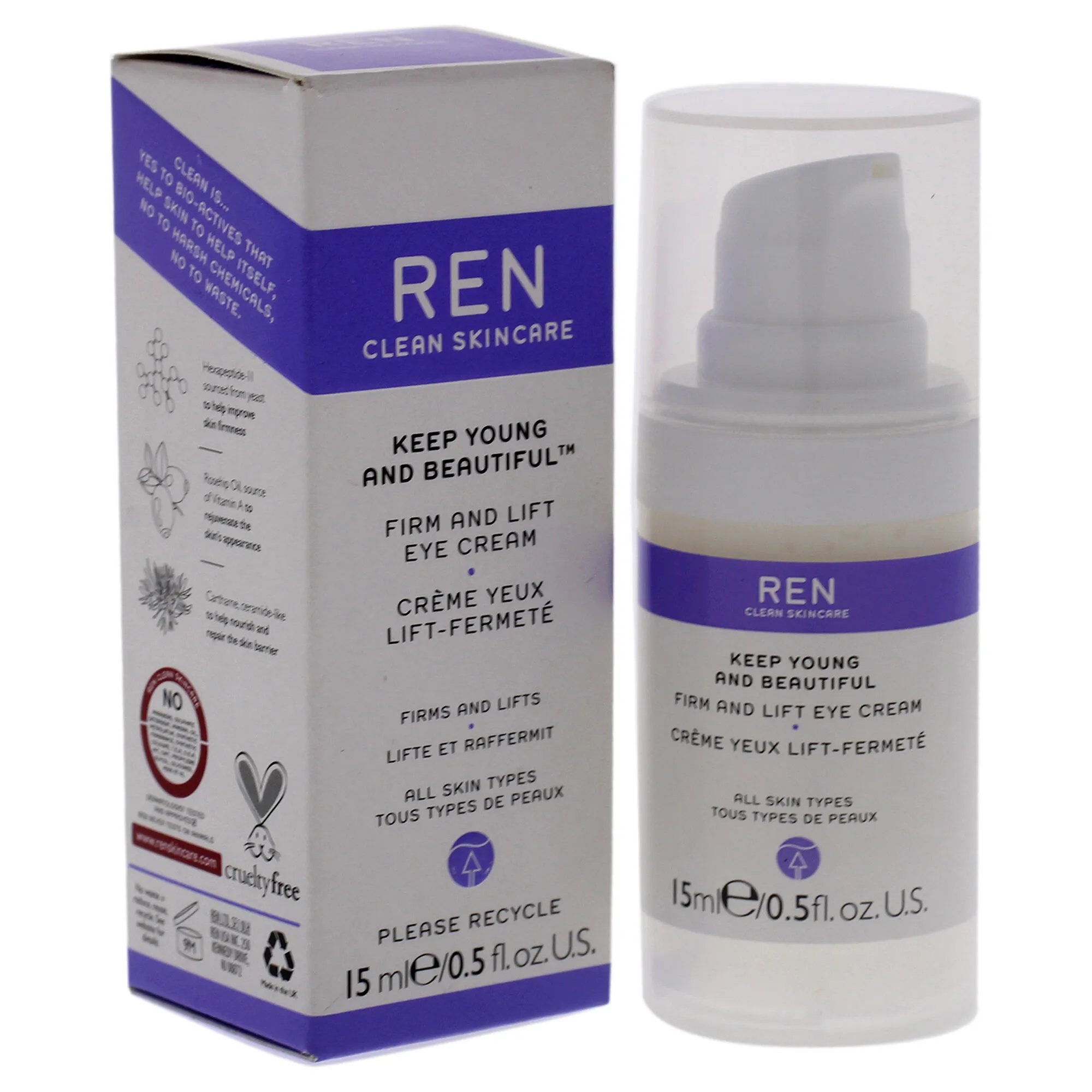 Keep Young and Beautiful Firm and Lift Eye Cream by REN for Unisex - 0.5 oz Cream