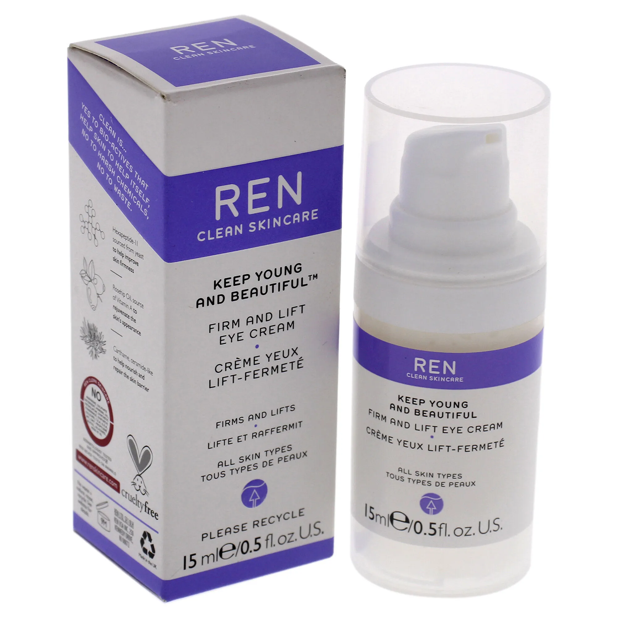 Keep Young and Beautiful Firm and Lift Eye Cream by REN for Unisex - 0.5 oz Cream