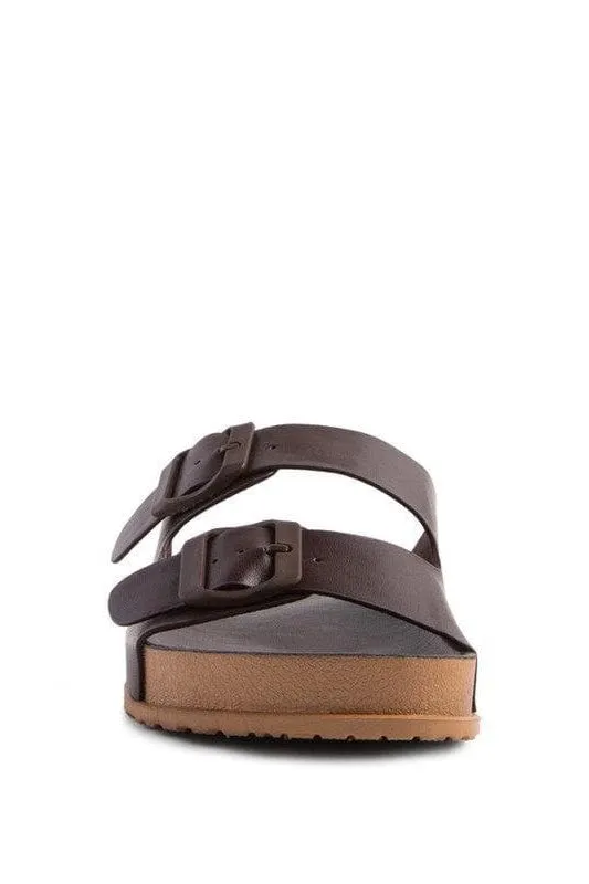 London Rag MINATA Platform Buckled Slide Sandals