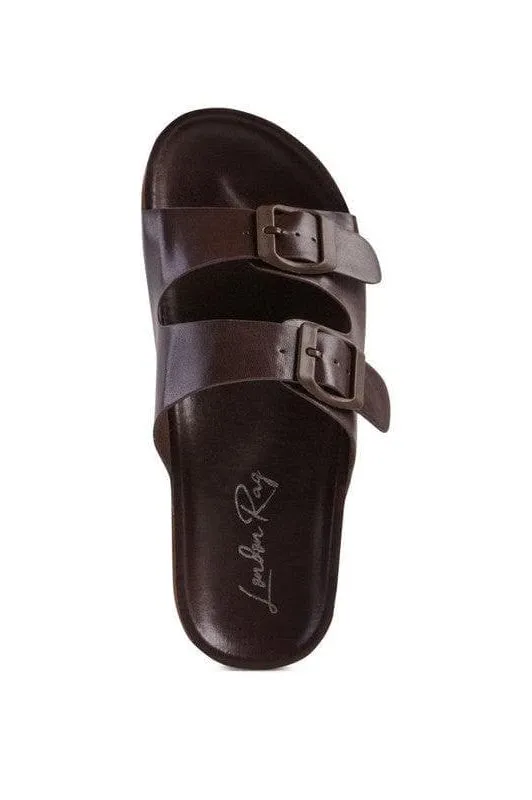 London Rag MINATA Platform Buckled Slide Sandals