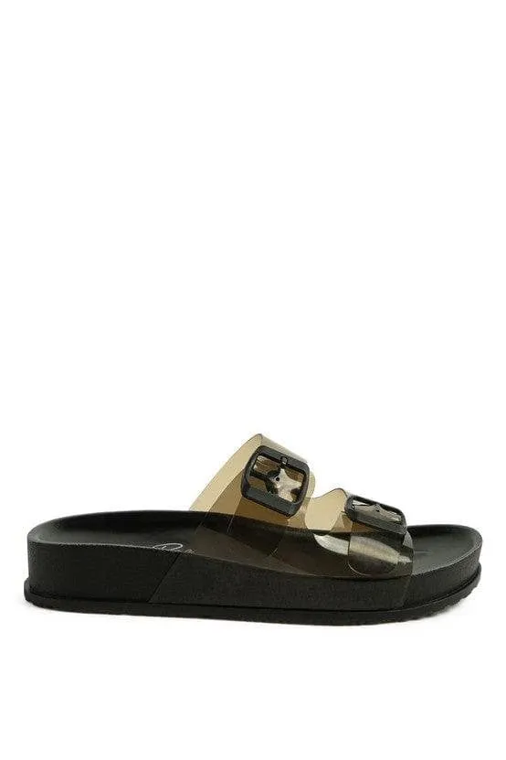 London Rag MINATA Platform Buckled Slide Sandals