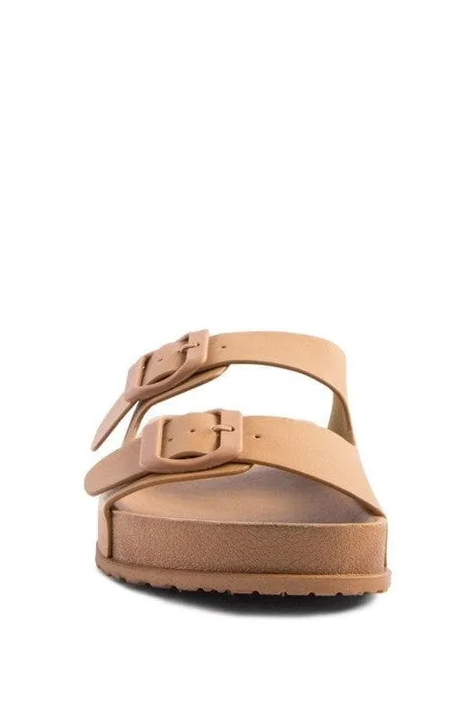 London Rag MINATA Platform Buckled Slide Sandals