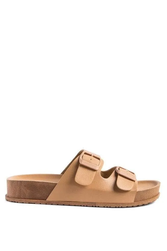 London Rag MINATA Platform Buckled Slide Sandals