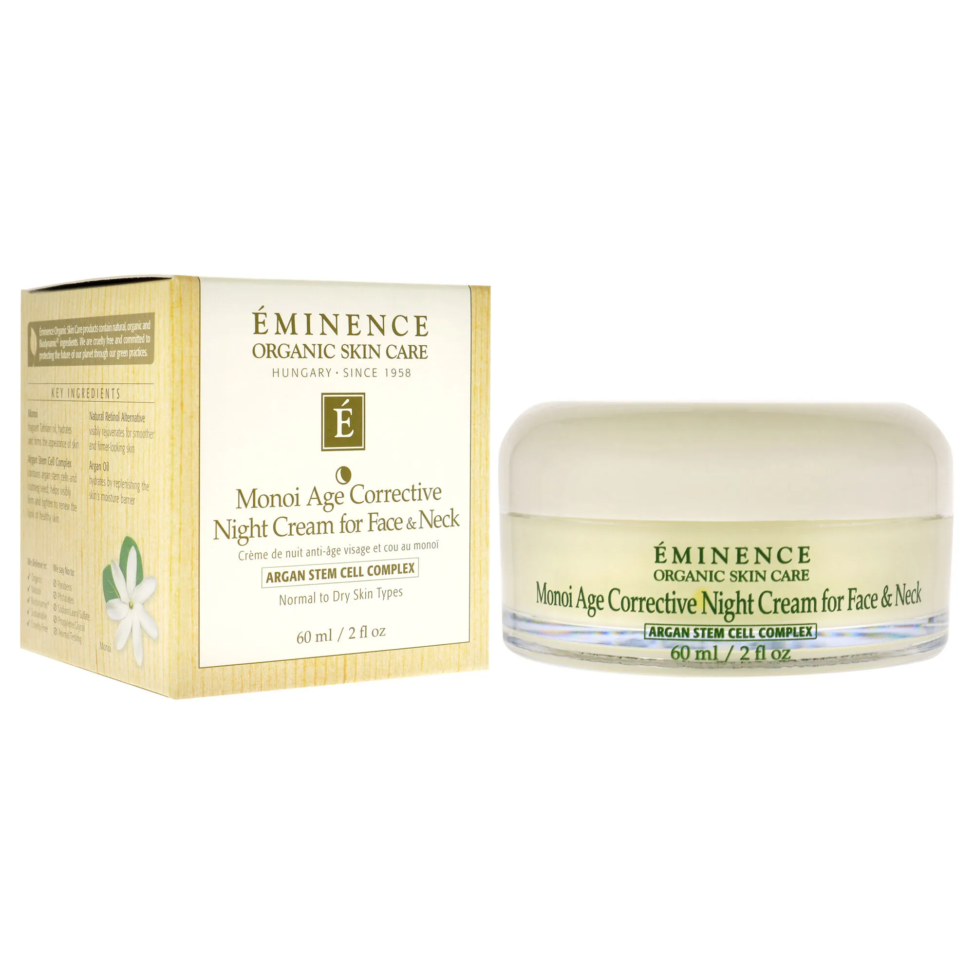 Monoi Age Corrective Night Cream for Face and Neck by Eminence for Unisex - 2 oz Cream