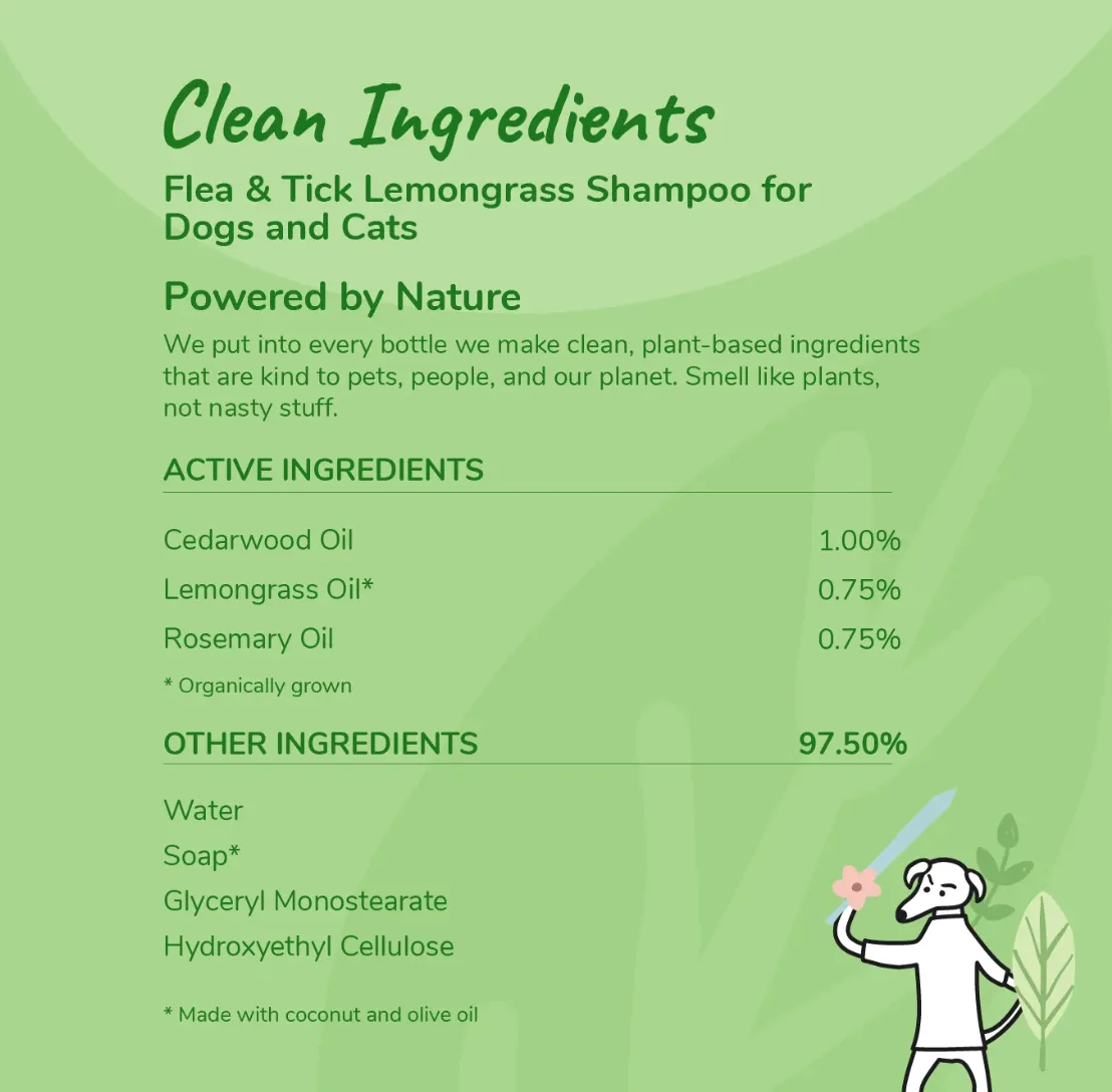 Outdoor Shield - Flea + Tick Lemongrass Shampoo