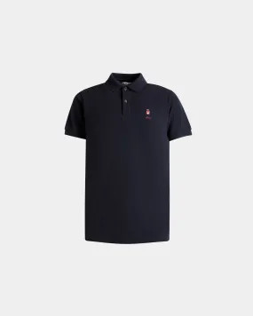 Polo With Forest Mask In Navy Blue Cotton 