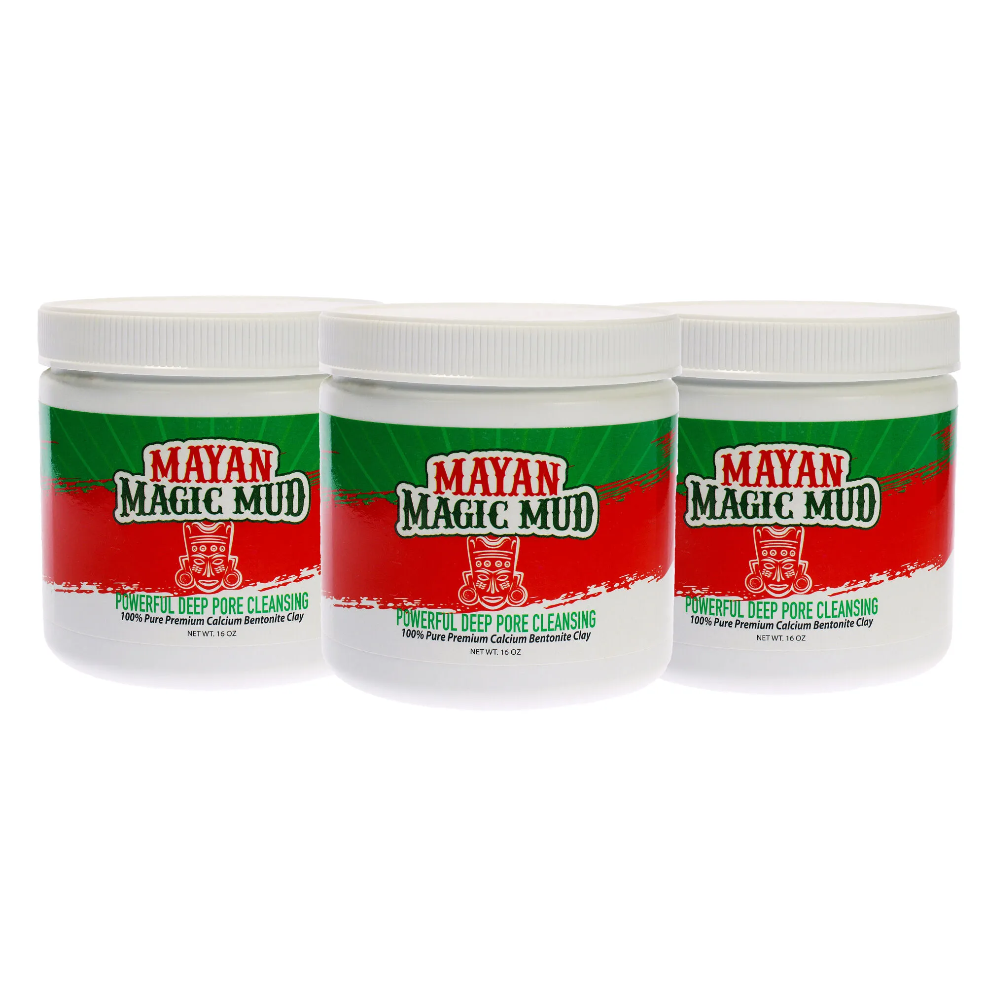 Powerful Deep Pore Cleansing Clay by Mayan Magic Mud for Unisex - 16 oz Cleanser - Pack of 3