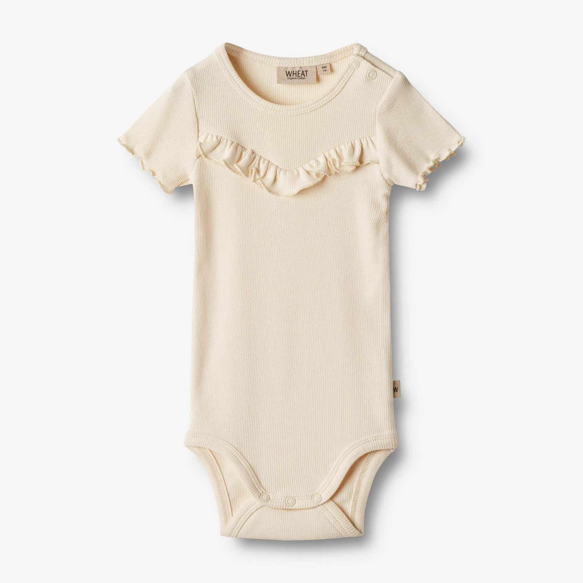 Rib Body Ruffle S/S Edith - cream