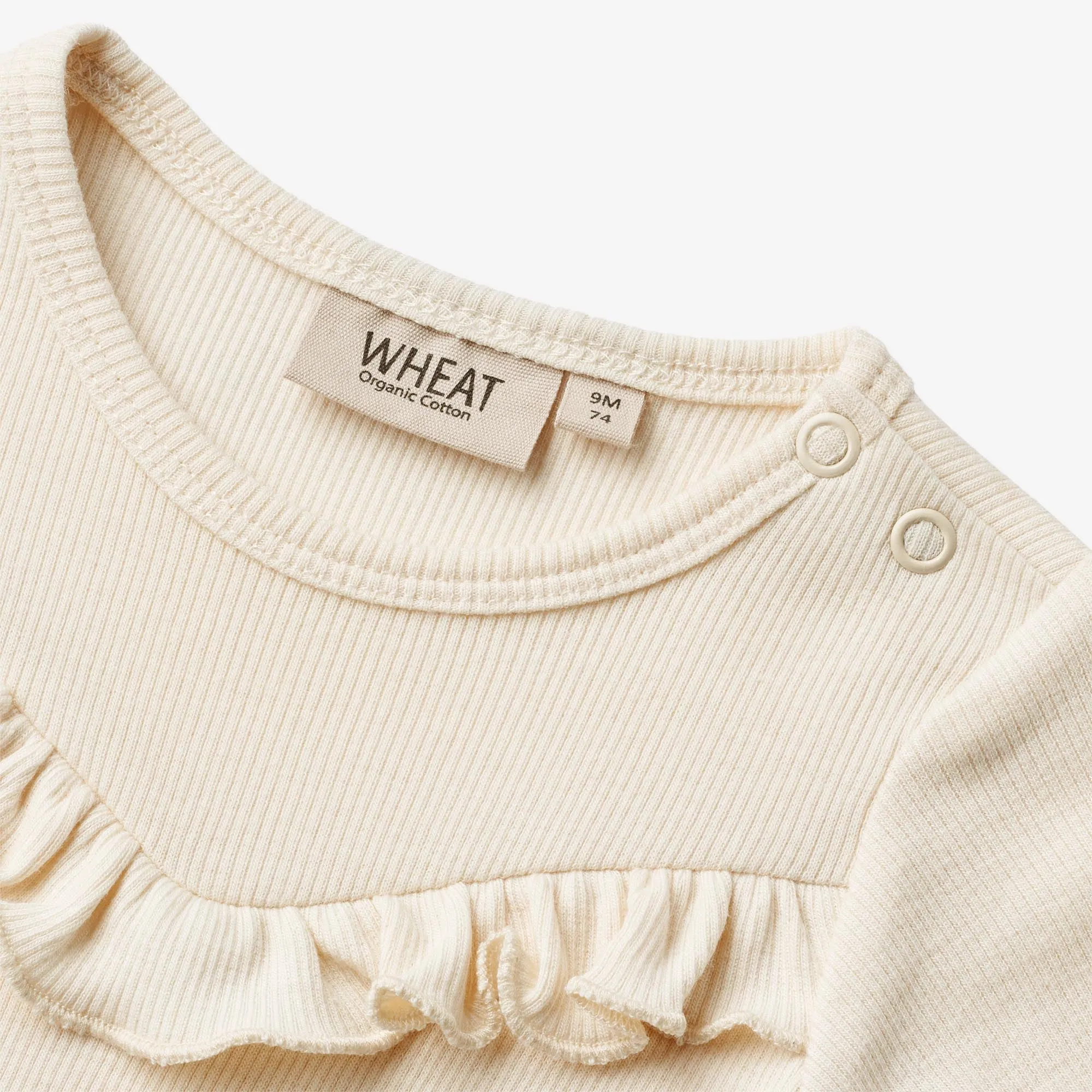 Rib Body Ruffle S/S Edith - cream