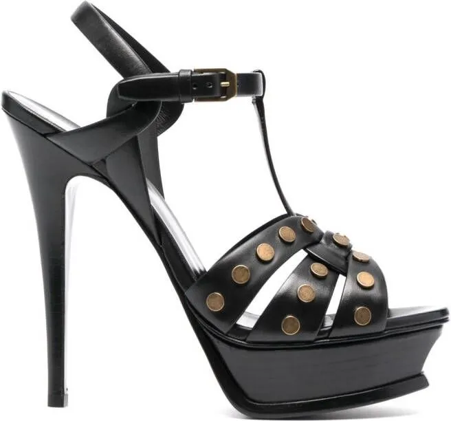 Saint Laurent Tribute 145mm studded sandals Black