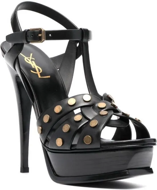 Saint Laurent Tribute 145mm studded sandals Black