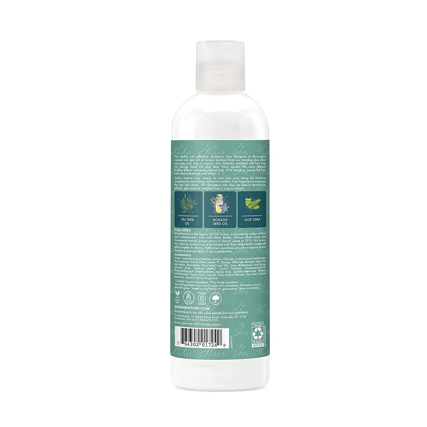 Shea Moisture Residue Remover Shampoo for Synthetic and Natural Hair, Tea Tree and Borage Seed, Sulfate Free Clarifying Shampoo,