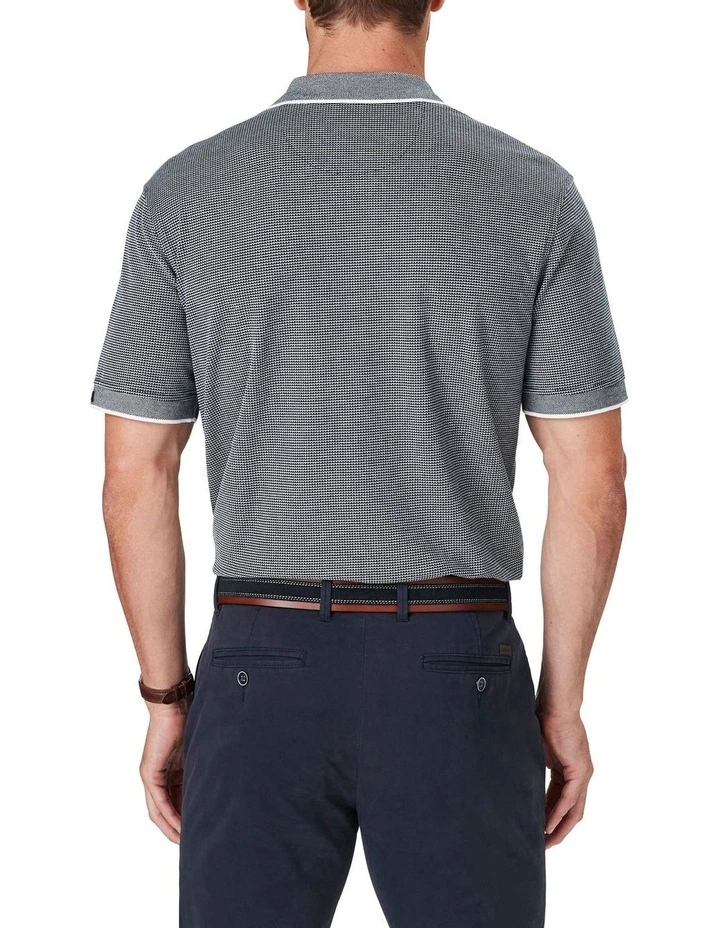 Smart Jacquard Polo in Navy