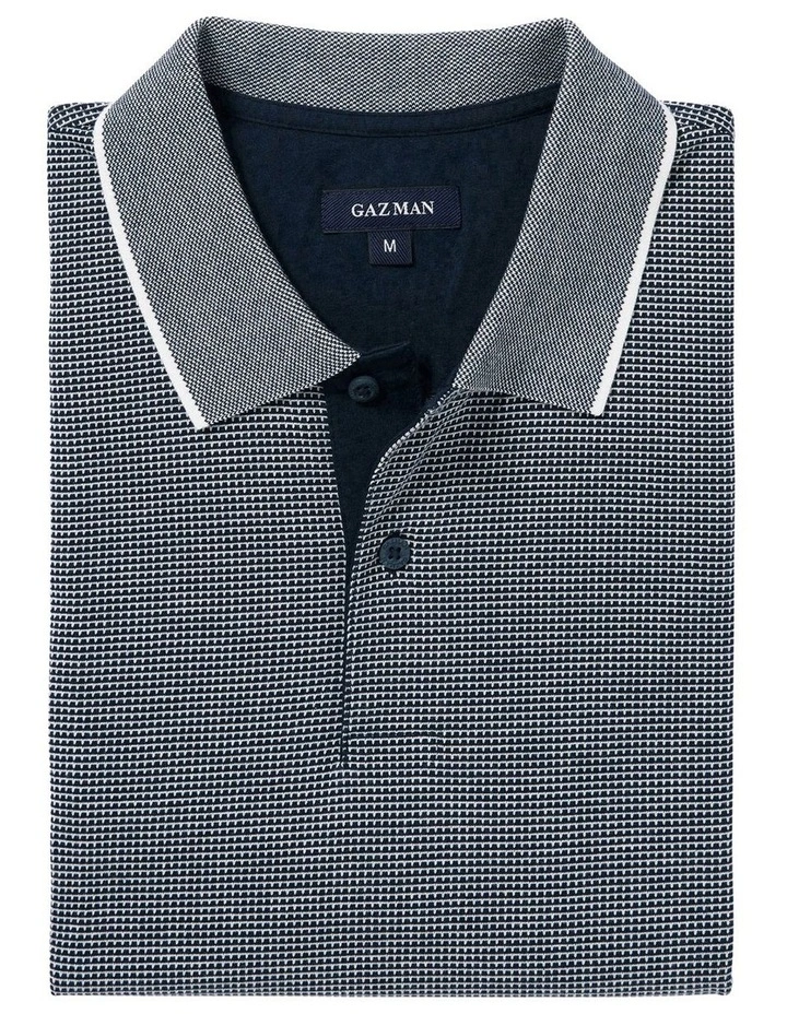 Smart Jacquard Polo in Navy