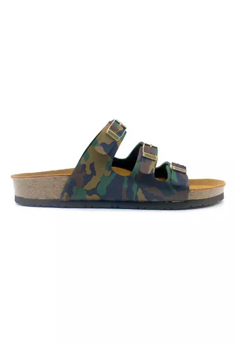 SoleSimple Ely - Camouflage Leather Sandals & Flip Flops