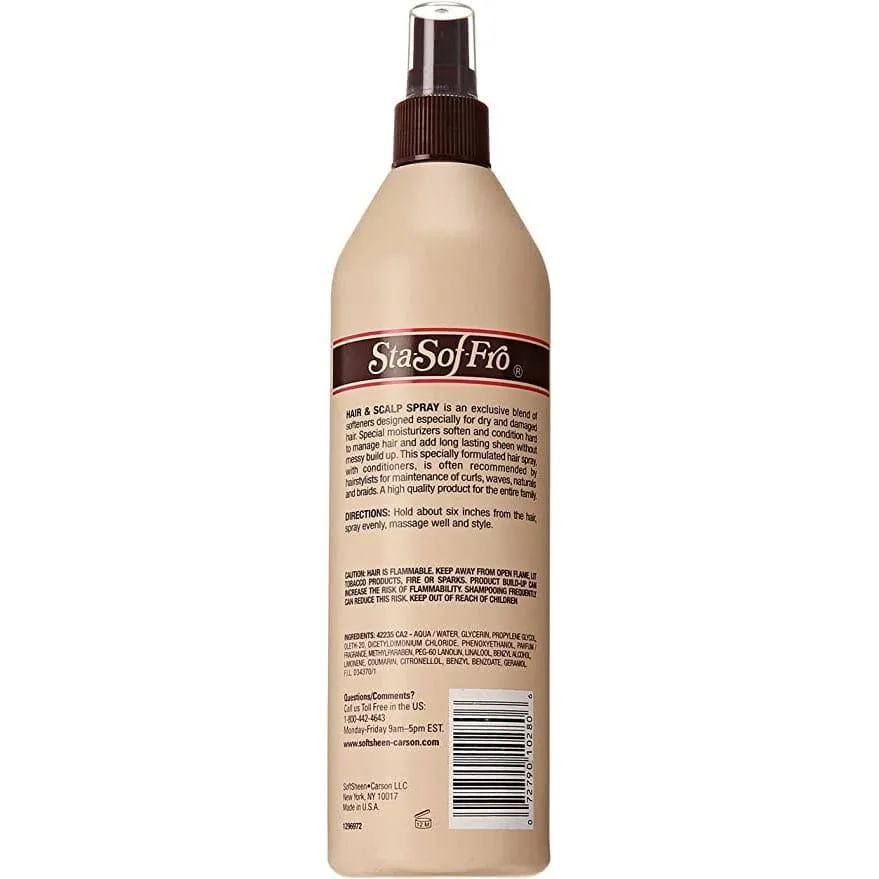 STA-SOF-FRO HAIR & SCALP SPRAY COMB OUT CONDITIONER 16OZ