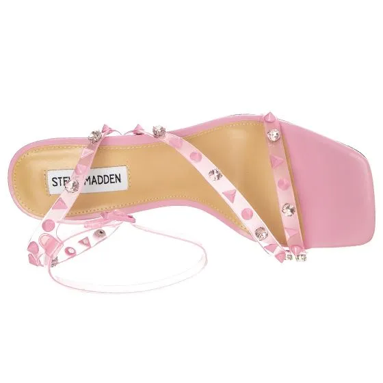 Steve Madden Womens Glitzed Pink Candy Sandals