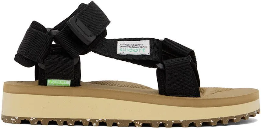 Suicoke Black & Beige DEPA-2Cab-ECO Sandals