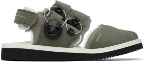 Suicoke Khaki & Off-White HAKU-ab Sandals