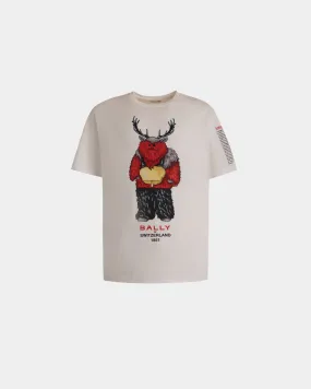 T-Shirt With Forest Mask In White Cotton 