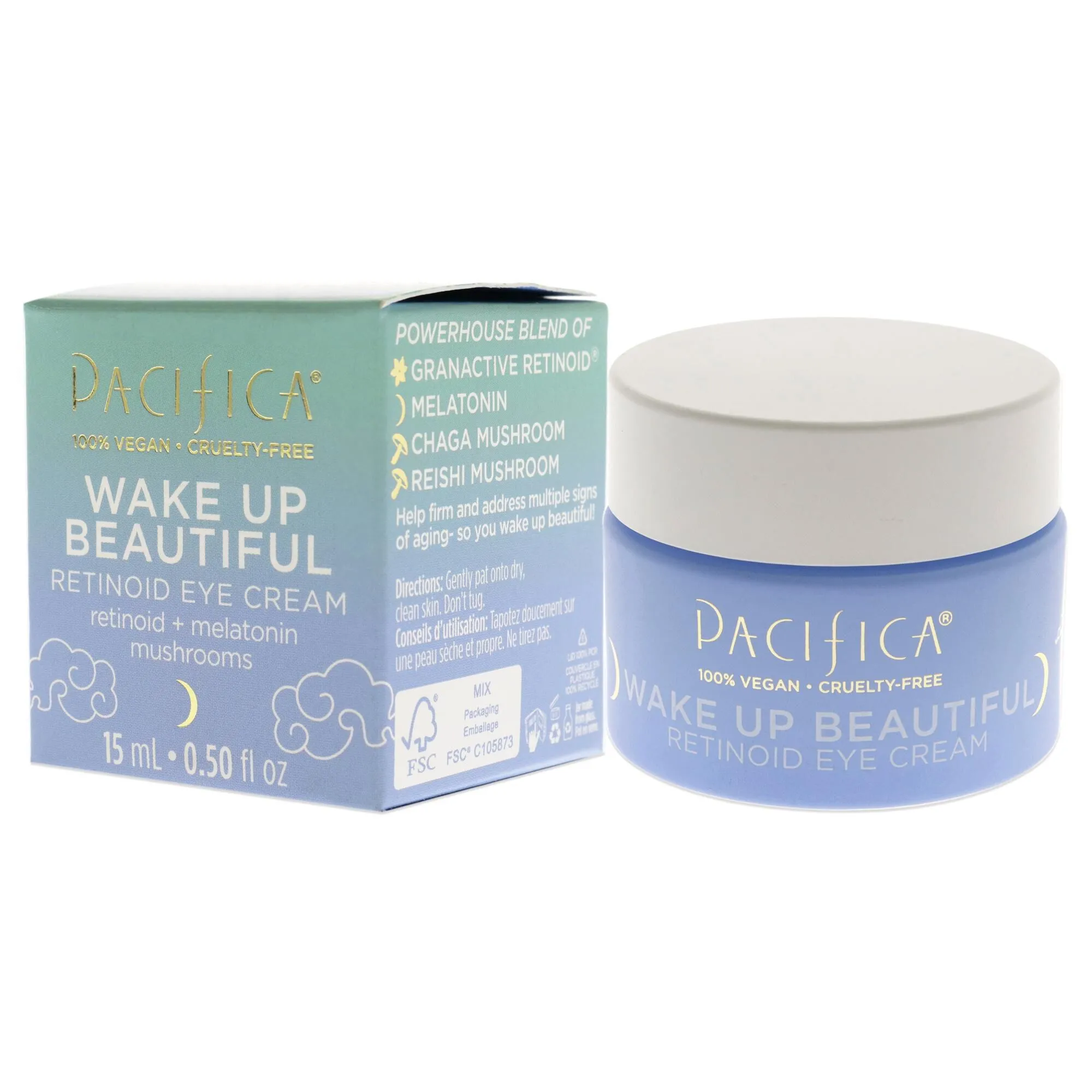 Wake Up Beautiful Retinoid Eye Cream by Pacifica for Unisex - 0.5 oz Eye Cream