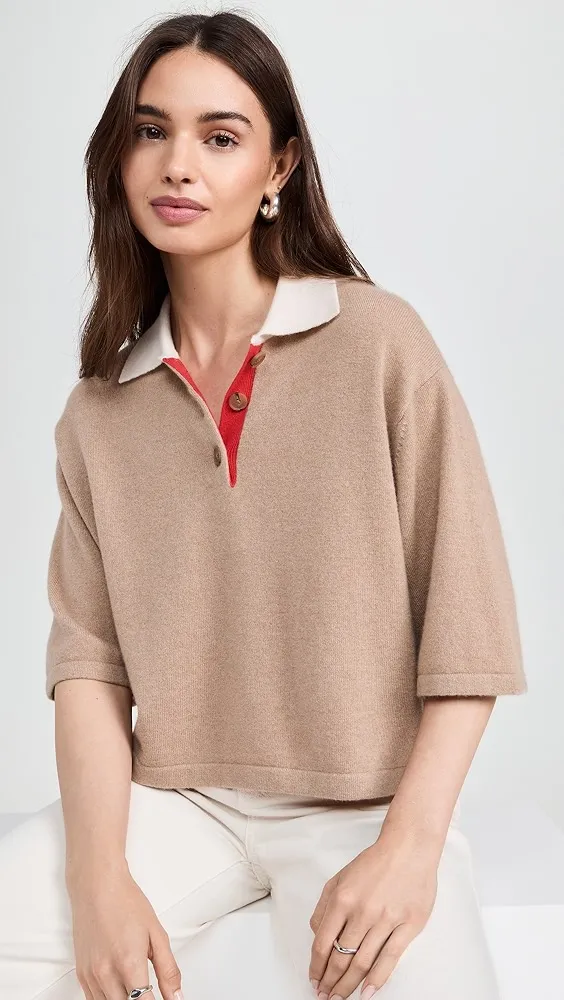 White + Warren   Cashmere Cropped Polo 