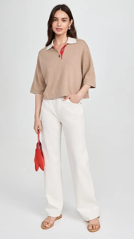 White + Warren   Cashmere Cropped Polo 